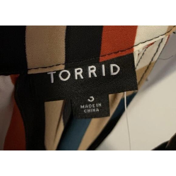 NWT Torrid Tunic Sz 2X Multicolor Stripe Sleeveless Keyhole Blouse Hi Low Hem - Picture 5 of 15